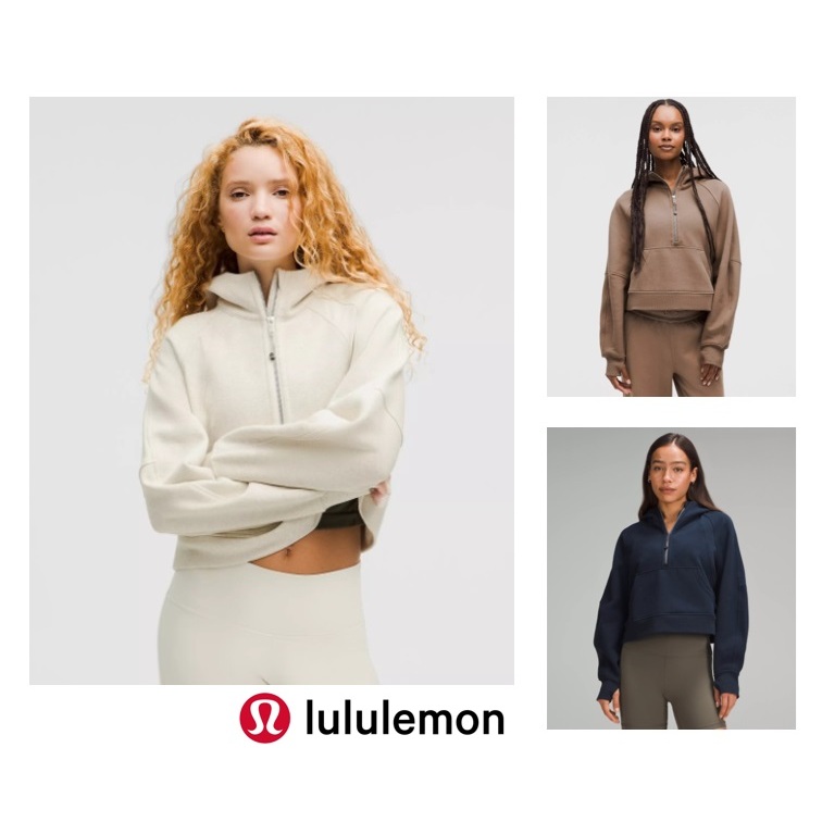 現貨-Lululemon Scuba Scuba Oversized 寬版 半拉鍊 連帽上衣