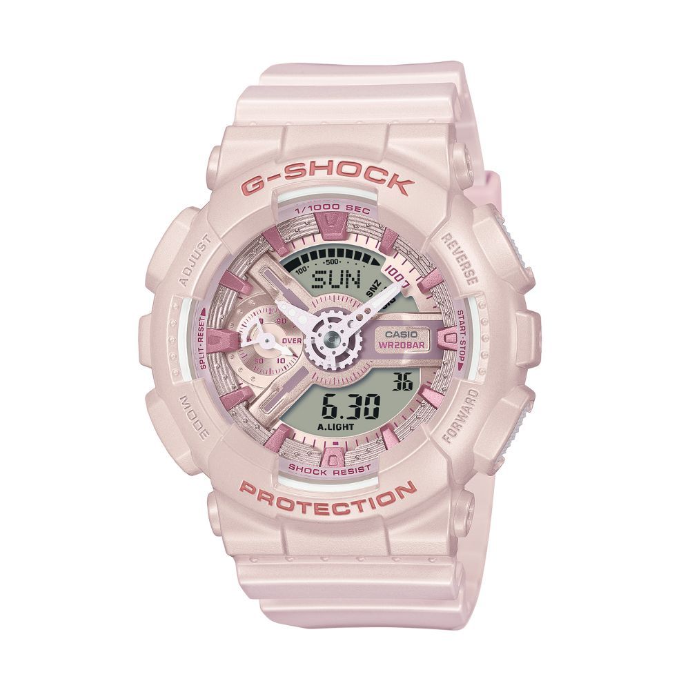 【CASIO 卡西歐】G-SHOCK 奢華質感系列 光澤粉_GMA-S110ST-4A_45.9mm