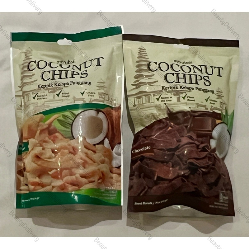 印尼代購—臺灣現貨／Merubali烤椰子脆片／可可椰子巧克力椰子乾零食餅乾追劇必備印尼峇里島coconut chips