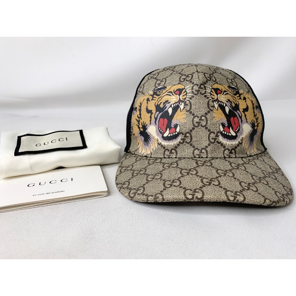 GUCCI 老花雙虎頭棒球帽