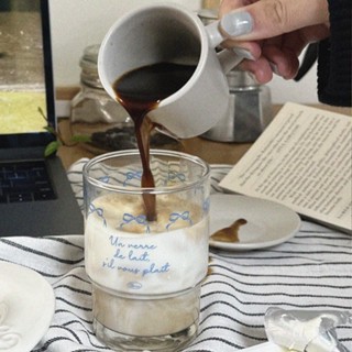 【島暉家居】現貨 INS少女風玻璃杯家用水杯冷飲杯咖啡杯牛奶杯高顏值