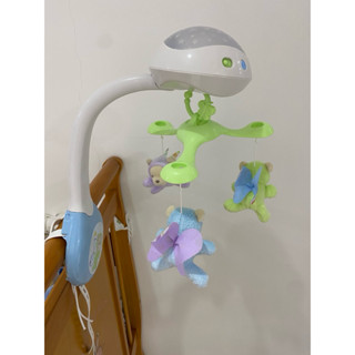 （二手、有遙控、無外盒）費雪牌Fisher-Price 三合一投影小熊床鈴
