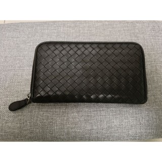 ㊣✨ Bottega Veneta ✨寶緹嘉 BV 咖啡色 牛皮 編織 ㄇ字 拉鍊 長夾 皮夾 錢包/二手皮夾