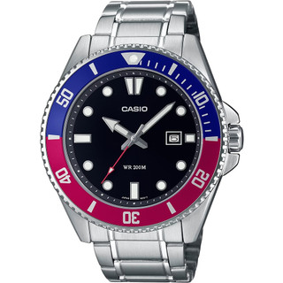 【CASIO】鋼帶槍魚 可樂圈水鬼運動潛水錶 日期顯示 200米防水 MDV-107D-1A3 台灣卡西歐公司貨