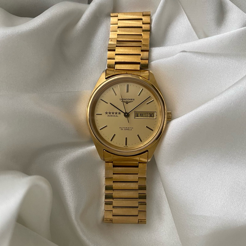 LONGINES VINTAGE 浪琴 古董錶 古董 古董表 自動機械錶 admiral 五星 全原裝 極美品 金錶