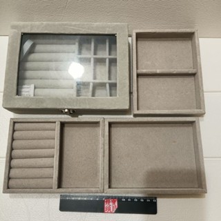 全新 庫存 現貨 飾品盒 珠寶盒 飾品收納盒 飾品收納 絨布盒 戒指 耳環 珠寶 項鍊 收納盒 絨布收納盒 展示盒
