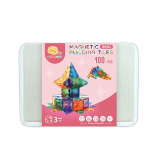 【ScienceBaby】100片實用組 鑽面磁力片 贈收納袋 7.5cm標準規格 益智教具 磁力片積木 MNTL