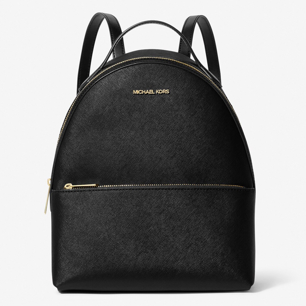 MICHAEL KORS 十字紋後背包 純素防刮皮革 雙肩包 後背包 M00034 黑色MK(現貨)