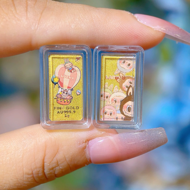 金大囍銀樓現貨Labubu 黃金拉布布金條足金999.9收藏紀念款1克約0.27錢送禮自用熱氣球款彩繪卡通圖案
