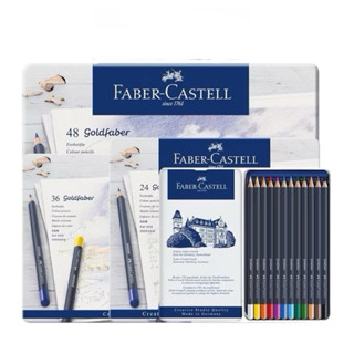 輝柏Faber-Castell Goldfaber 油性色鉛筆/藍盒（12/24/36/48色）鐵盒