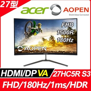 原廠福利品 AOPEN 27HC5R S3 曲面(27型/HDMI/DP)9805.HC5RS.301