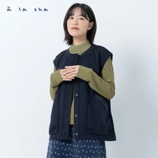 a la sha 【全新、深藍SM/深灰SM】大口袋MARU背心/外套