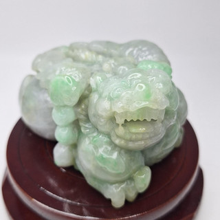 天然翡翠 緬老三彩手工飛天貔貅擺件/鵝鵝天然翡翠/A87942009