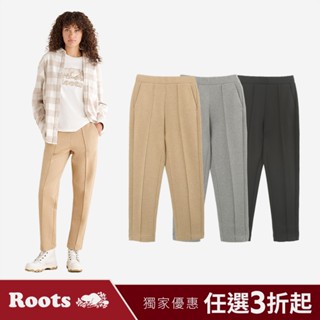 【Roots】女裝-率性生活系列 打褶雙面布長褲-多色選