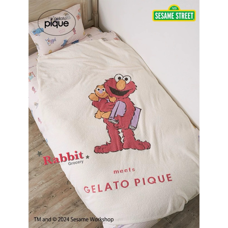 🎉小兔雜貨坊🐰🎉日本Gelato pique 芝麻街聯名款 人氣角色晚安系列半邊絨絨毛大蓋毯