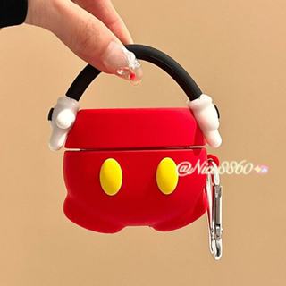立體米奇 米奇褲子 適用於AirPods 1/2/3/4代 pro2 第二代 耳機保護殼 蘋果無線藍牙耳機套 卡通 可愛