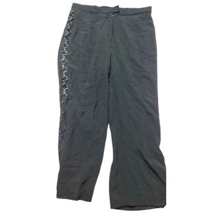 設計師品牌流蘇側拼長褲 M碼 black pants girl