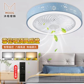 【MOOG 沐格】隱形風扇燈 led吸頂燈 靜音電風扇 餐廳臥室電扇帶燈 家用定時迴圈 app調光燈 四季通用