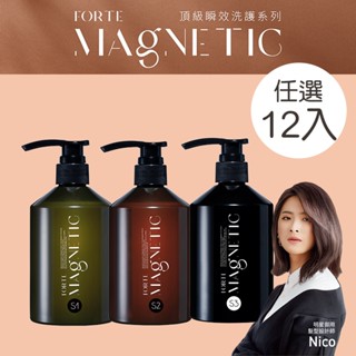 超值箱購【FORTE】Magnetic S1蓬鬆/S2柔順/S3控油抗屑 洗髮精500g任選12入