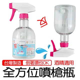可倒著噴 全方位噴槍瓶 臺灣製造 450ml 皮久熊 馬桶清潔 噴水器 噴霧器 園藝噴水瓶 酒精分裝噴瓶
