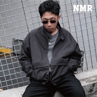 [零碼深灰2號] NURARI 鋪棉立領外套 24 AW 24- Em. Viscose wide tweed jack
