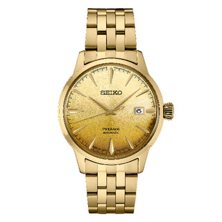 seiko SK037 精工錶 Presage 4R35-01T0Q(SRPK46J1) 金色啤酒雞尾酒機械錶 金面