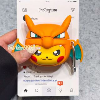 噴火龍 皮卡丘 適用於AirPods 1/2/3/4代 pro2耳機保護殼 蘋果無線藍牙耳機套 矽膠防摔 卡通 創意