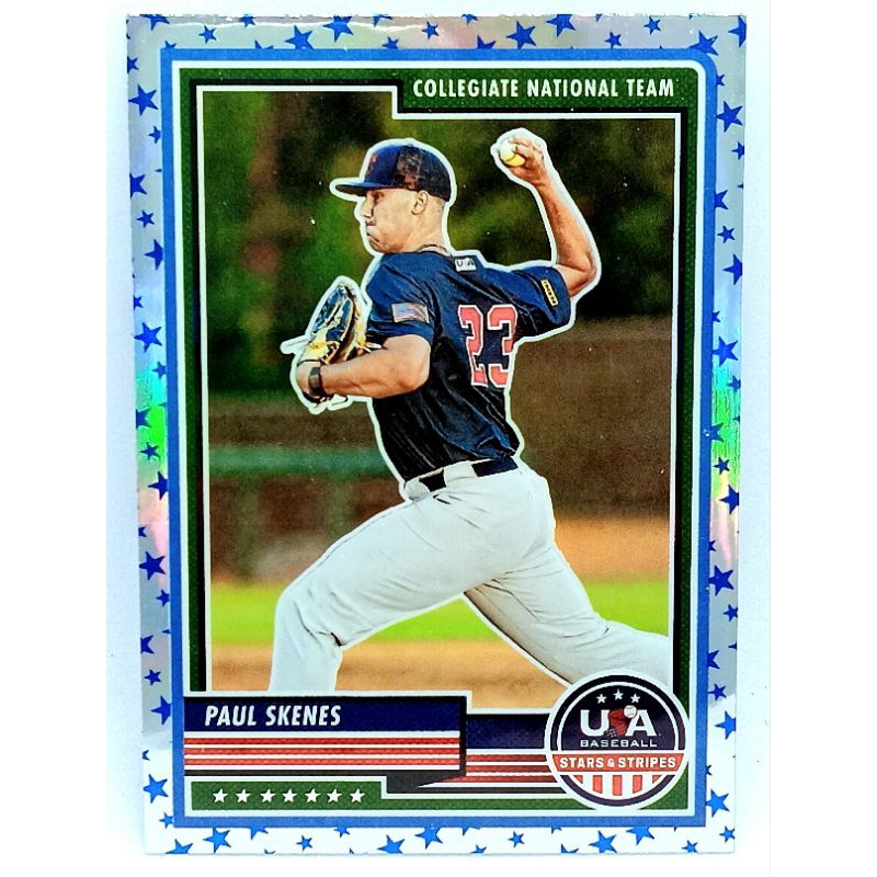 SSP🔥Paul Skenes RC 美國隊 BLUE STAR⭐️銀亮 2023 Panini USA mlb球員卡