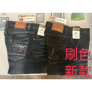 💫臺灣現貨💫網路價：298元 《新款隨機出貨》 造型牛仔伸縮長褲 刷色 彈性 舒適 透氣 直筒褲