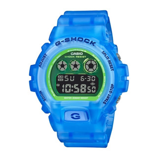 【CASIO 卡西歐】G-SHOCK 半透明果凍感電子錶 藍 DW-6900LS-2 50mm