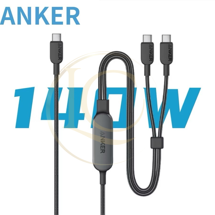 [一托二 現貨 免運]充電線 ANKER 140W二合一USB-C快充線 傳輸線 安卓 筆電  type-c 蘋果線