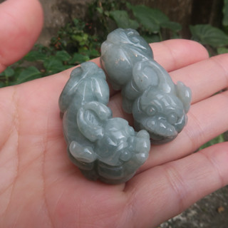 Coco緬甸玉 招財貔貅擺件一對-P65 翡翠a貨 貨在臺北市 左4.1/ 2公分/1.6右4.2/2.0/1.65