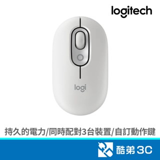Logitech 羅技 POP MOUSE 無線藍芽滑鼠(珍珠白) 酷弟3C