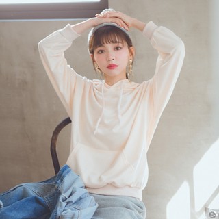 MUMU【T20222-3】素面小落肩連帽大學T 白 秋冬 女裝 大學T 長袖上衣 素面 帽子 NG特惠商品 微瑕疵出清