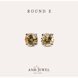 [安珠] 風信子 黃色 圓形 6mm耳環 經典系列 Round E寶石銀飾 AND JEWEL