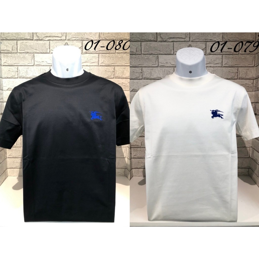 高雄凡賽斯歐洲精品 BURBERRY BBR BUR 新款 左胸刺繡戰馬LOGO 黑 白 素T 短T/T-SHIRT