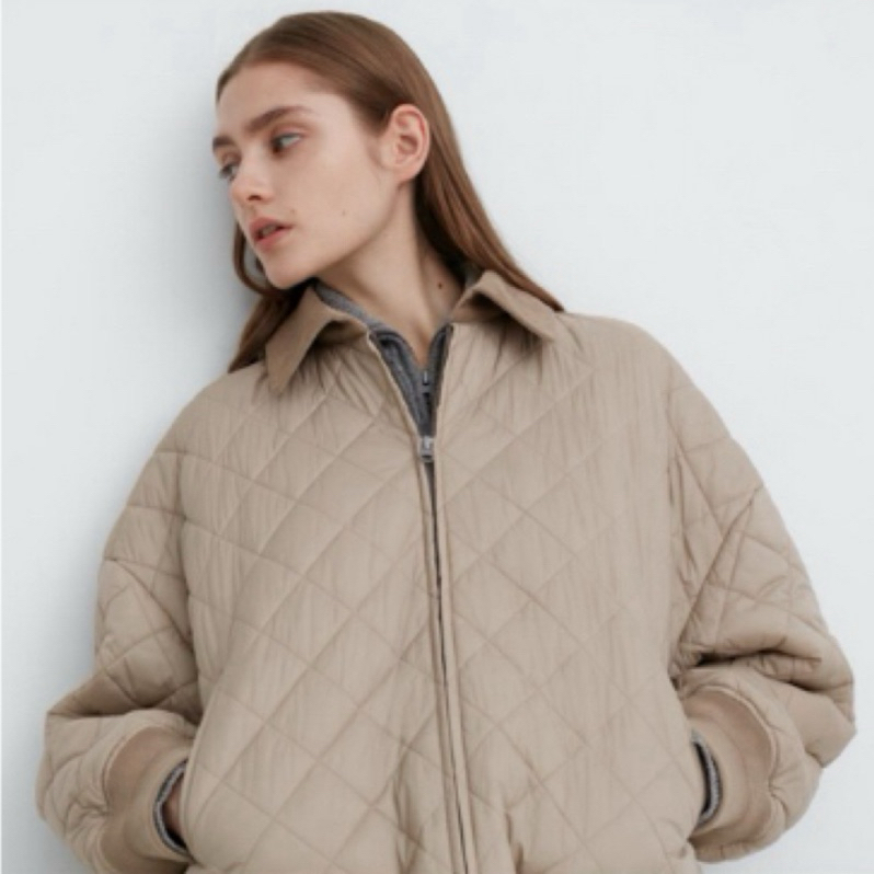 全新吊牌未剪 Uniqlo 輕暖科技布勞森外套 beige S