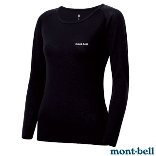 【MONT-BELL 日本】女 中厚保暖除臭 圓領長袖羊毛衛生衣 SUPER 羊毛排汗衣 內搭衣/黑 1107655