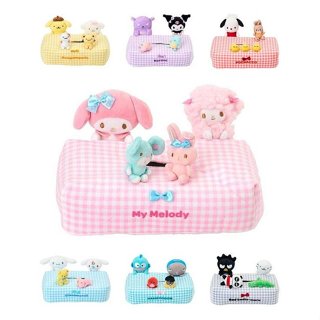 ♥小玫瑰日本精品♥ 美樂蒂 布丁狗 大耳狗 酷洛米 帕恰狗 人魚漢頓 酷企鵝 絨毛造型面紙套 衛生紙套~3