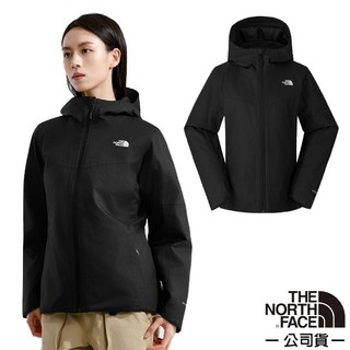【北臉 The North Face】女 保暖防風化纖填充 連帽防水外套 DRYVENT 登山外套 宇宙黑 8DF9