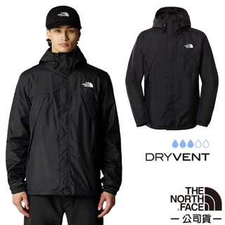【美國 The North Face】男 輕量防風透氣 連帽防水外套 登山外套 機車外套 風雨衣/宇宙黑 8DRZ