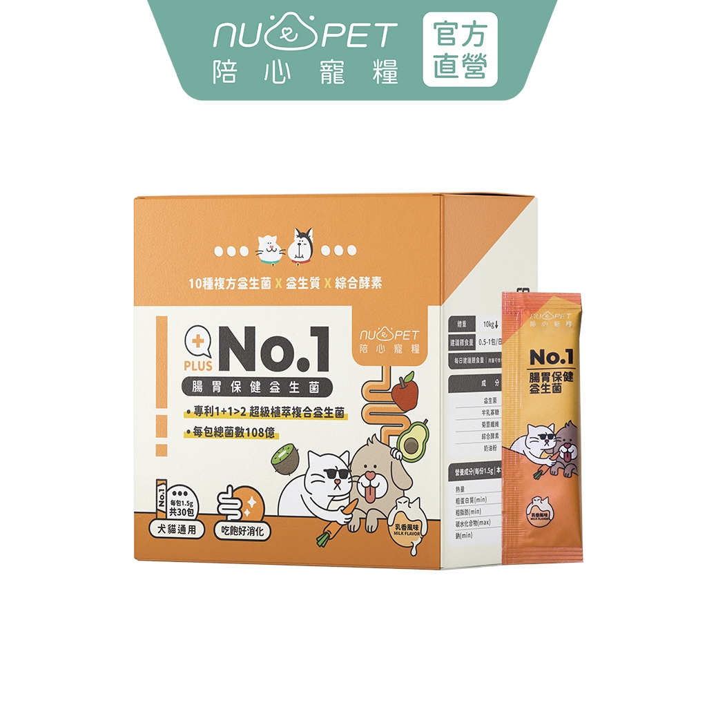 【nu4PET 陪心寵糧】犬貓 No.1腸胃保健益生菌45g 毛孩保健品 貓咪益生菌 狗狗益生菌 營養品