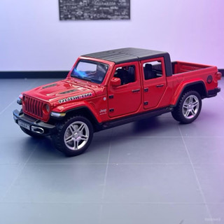 全新吉普模型車1:32紅色jeep模型小輪皮卡車回力車小貨車越野車玩具聲光威麗模型車皮卡合金小汽車擺件模型車牧馬人收藏