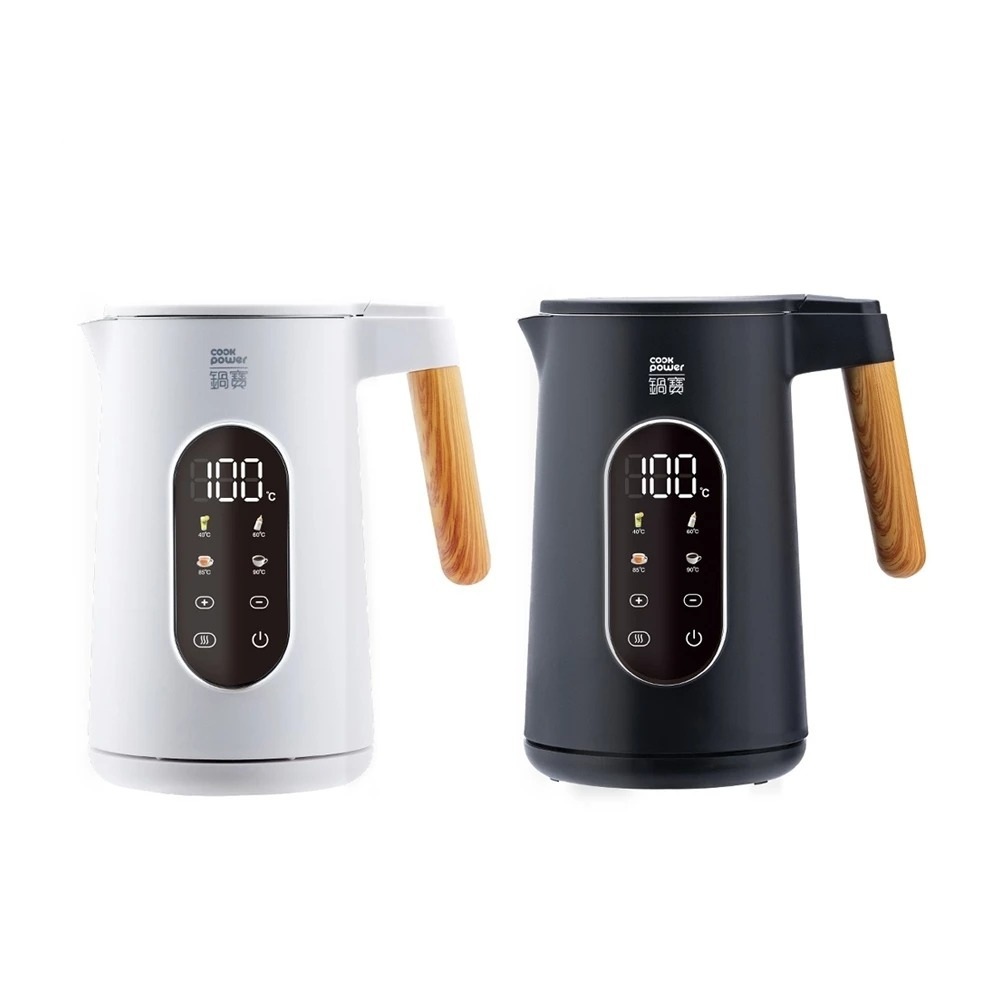 【CookPower鍋寶】1.8L智能溫控快煮壺(KTP-8180)｜白色 黑色 KTP-8181 雙層隔熱 溫控壺