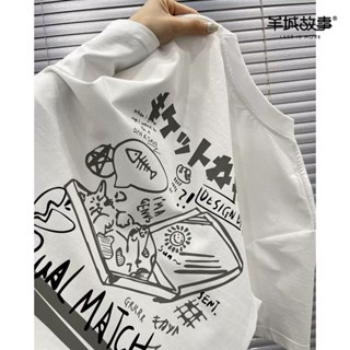 不入後悔系列！ 短袖 T恤 貓咪上衣 白色短袖 日系復古 印花 t恤 oversize t恤 女生衣服 夏裝 情侶裝短袖