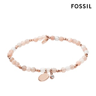 【FOSSIL 官方旗艦館】粉調月光石玫瑰金串珠手鍊 JA6945791