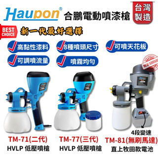 含稅 臺製🇹🇼 合鵬 3代 電動噴漆槍 全配 TM71 TM77 油漆 水泥漆 乳膠漆 噴漆槍 烤漆 71 77 噴漆