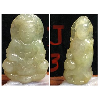 j組觀音菩薩冰黃翡天然玉石翡翠a貨緬甸玉墜子吊墜玉墬掛件玉珮項鍊