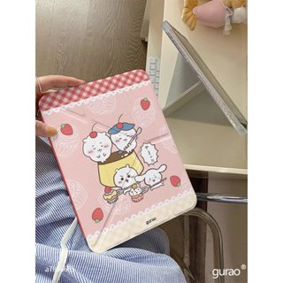 Y折草莓蛋糕吉伊卡哇適用2024iPadPro保護殼Air6蘋果平板殼ipad9保護套10.9寸防摔10代帶筆槽mini