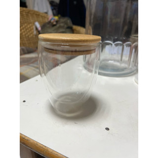 日本FOREVER 隔熱杯耐熱玻璃雙層杯/咖啡對杯組300ML(附木蓋)玻璃杯